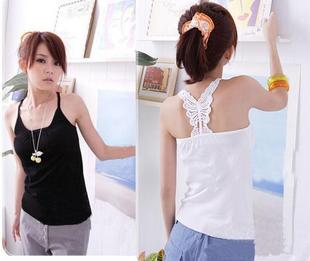 2013 women's bow all-match crotch lace shoulder strap vest spaghetti strap woven vest sweater