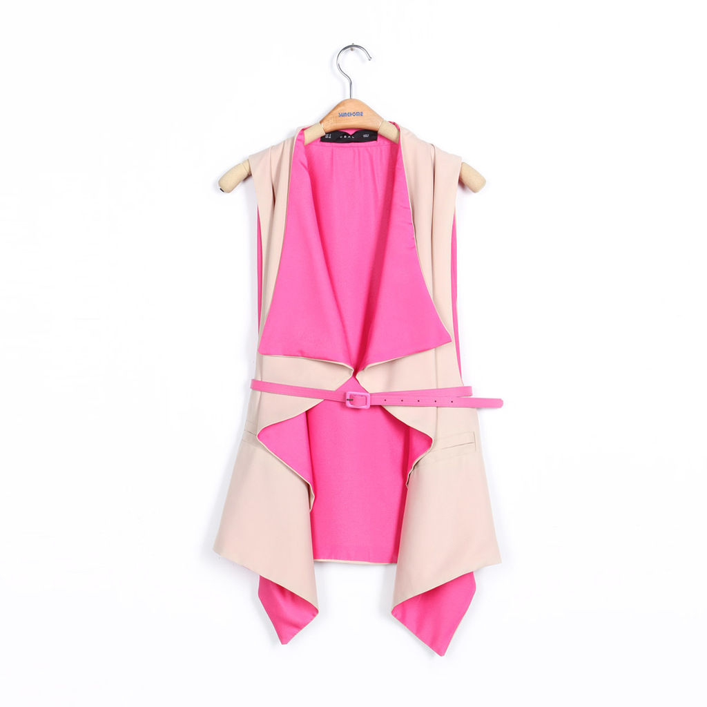 2013 women's elegant high quality ash bright color suit vest with belt