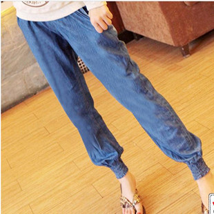 2013 women's fashion high waist loose casual thin denim harem pants harem pants female