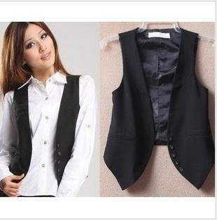 2013 women's fashion slim waist slim all-match small vest single breasted irregular multi-button small vest female