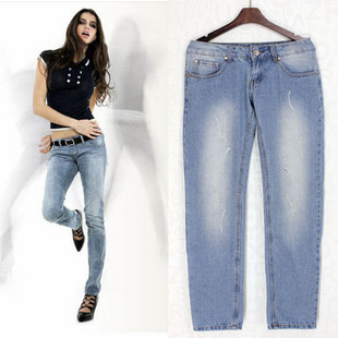 2013 women's fashionable casual all-match denim trousers 6379 high quality