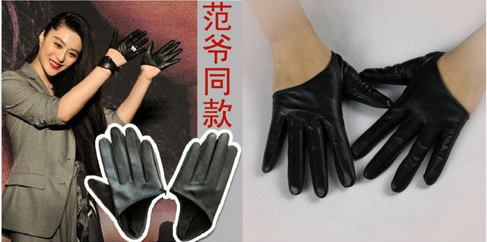 2013 women's half-palm PU gloves fashion leather gloves with multi-color,freesize,30pairs