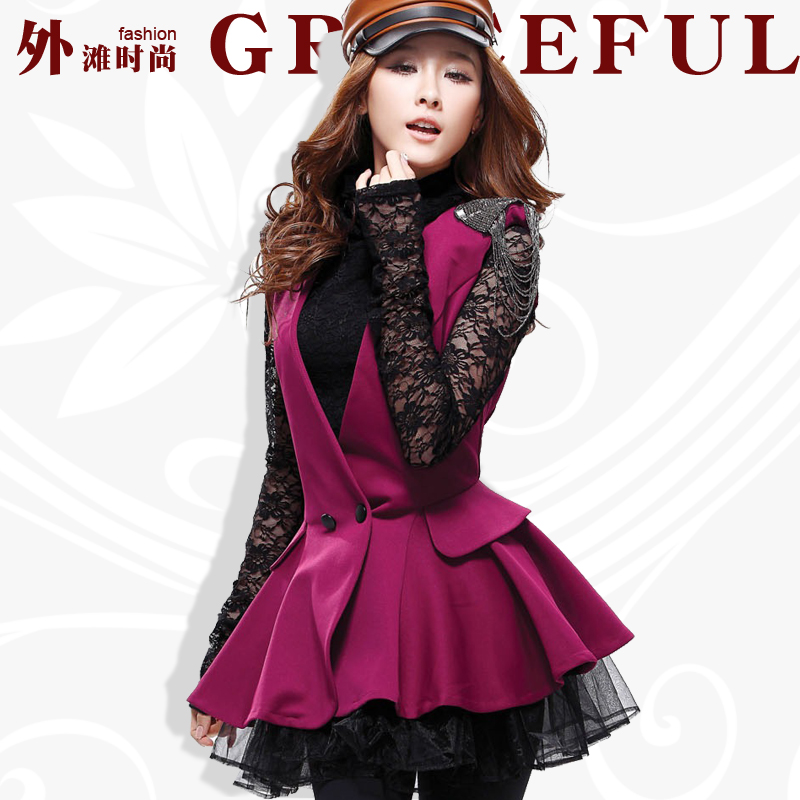 2013 women's heap turtleneck leopard print woolen vest one-piece dress short skirt twinset slim fashion