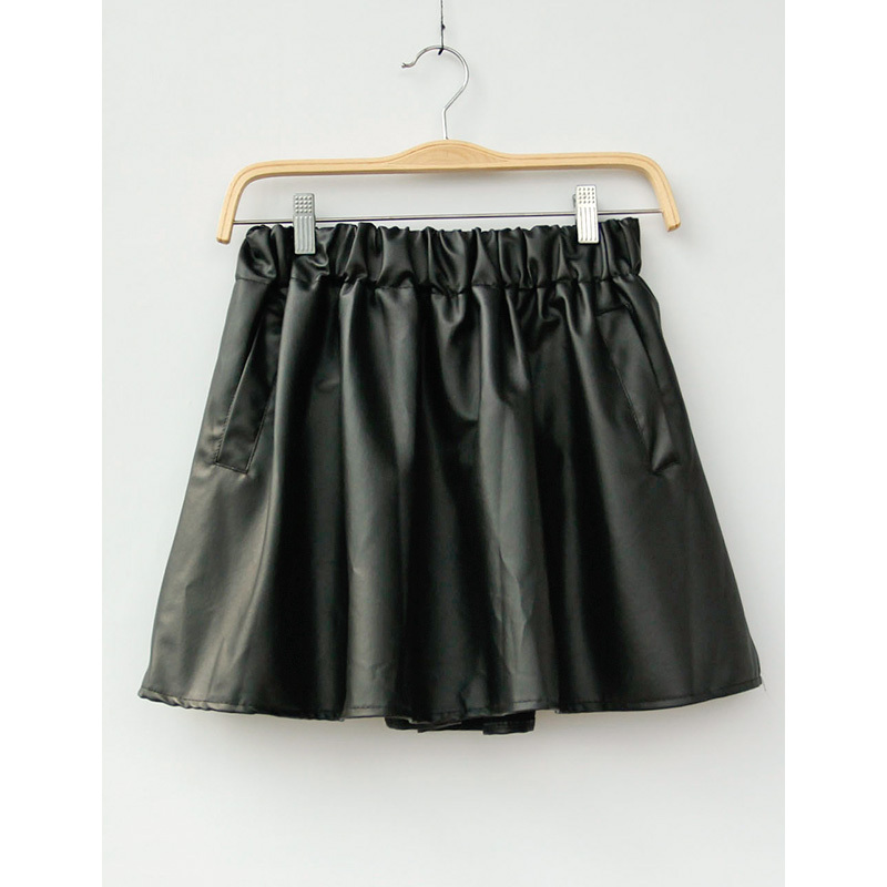 2013 women's high quality elegant pleated skirt leather skirt PU  short skirt   bust skirt