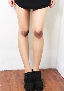 2013 Women's Hot Sale Fashion HARAJUKU Pantyhose Fake Tattoo Perspective Stockings Heart Tight Pattern