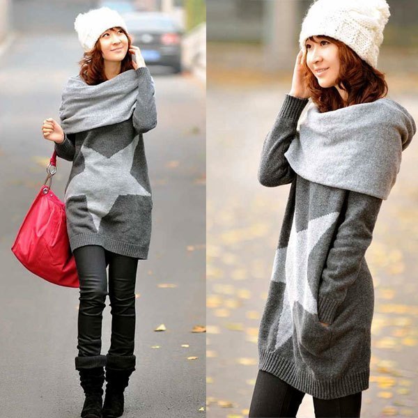 2013 women's long sleeve length loose pullover sweater women's outerwear summer knitted shirt