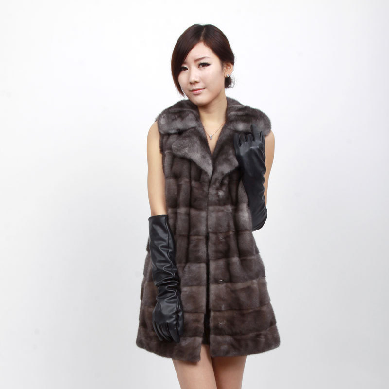 2013 women's mink overcoat fur overcoat sleeveless fur vest outerwear bd811