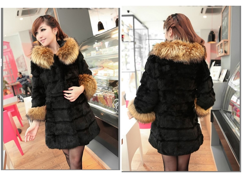 2013 women's new arrival casual all-match fur top sweet raccoon fur long design thickening outerwear