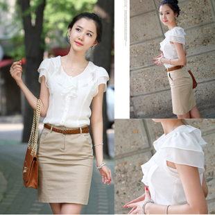 2013 women's plus size short skirt spring and summer dress basic slim hip skirt bust skirt pleated skirt step