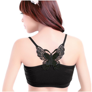 2013 women's sexy cutout butterfly bamboo fibre breathable all-match tube top basic small vest spaghetti strap tube top