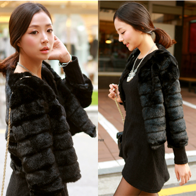 2013 women's short jacket short design wrist-length sleeve fur