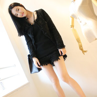 2013 women's spring and autumn casual jacket, black coat/clothes for OL, free shipping, P030