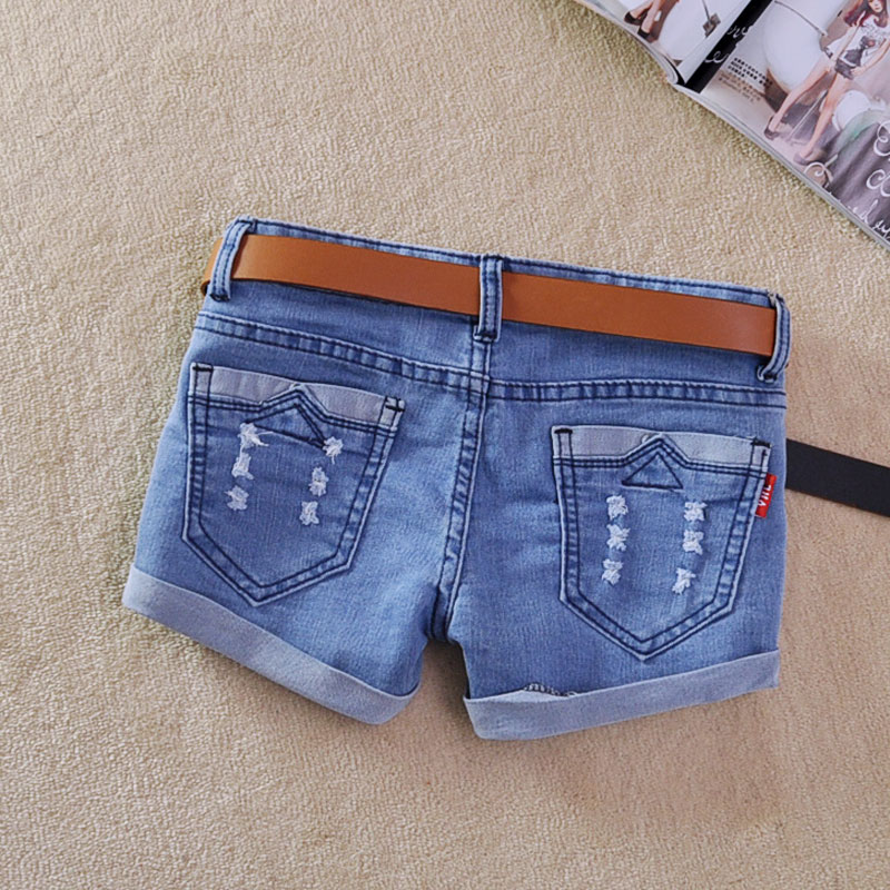 2013 women's spring light color denim shorts roll up hem slim pants