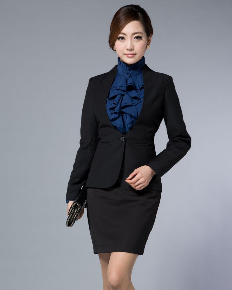 2013 women's spring professional set skirt black blazer ol dresses piece set