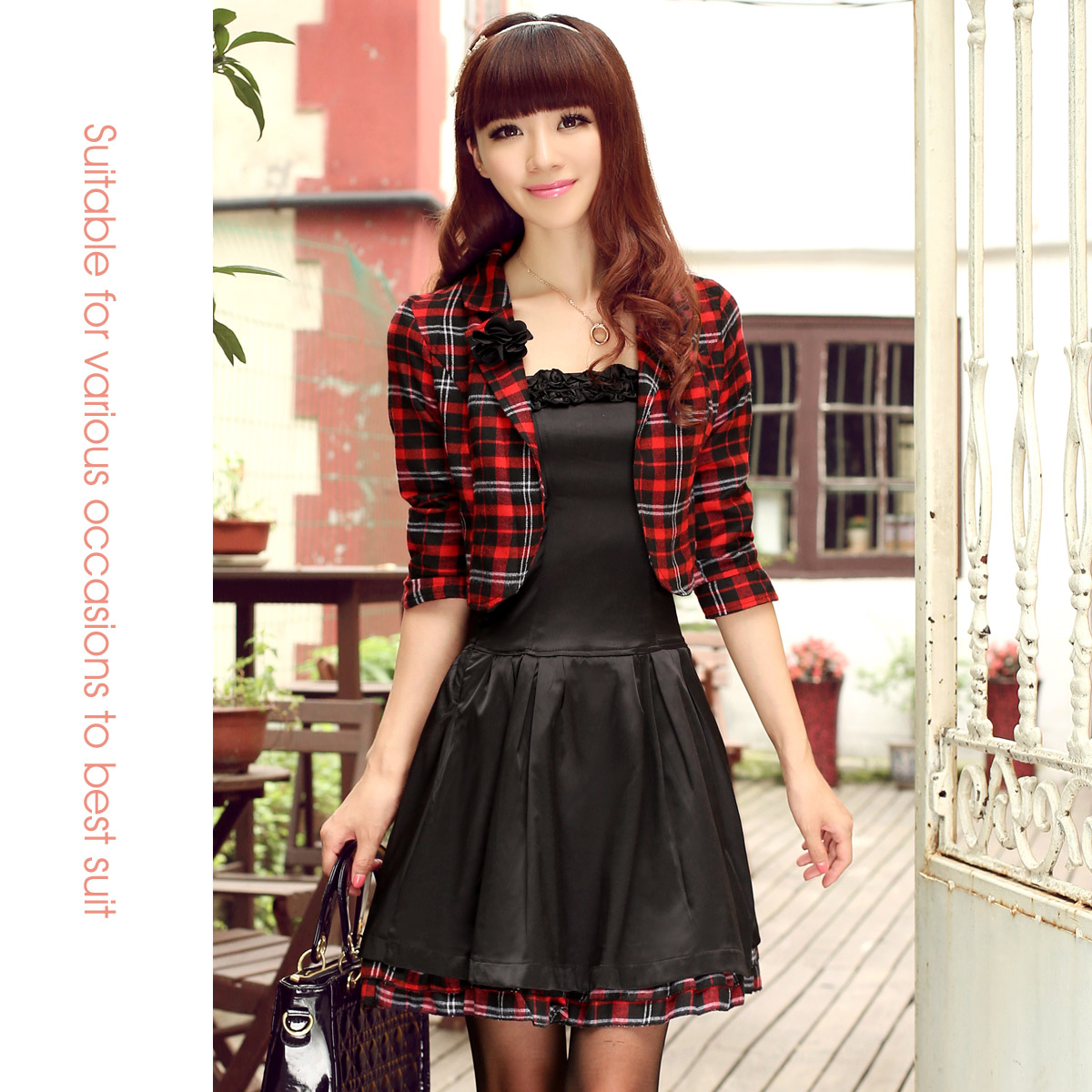 2013 women's spring twinset skirt corsage