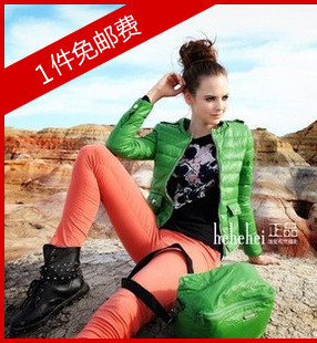 2013 women winter slim shorts single breasted thin stand collar motorcycle women short design down coat /down jacket