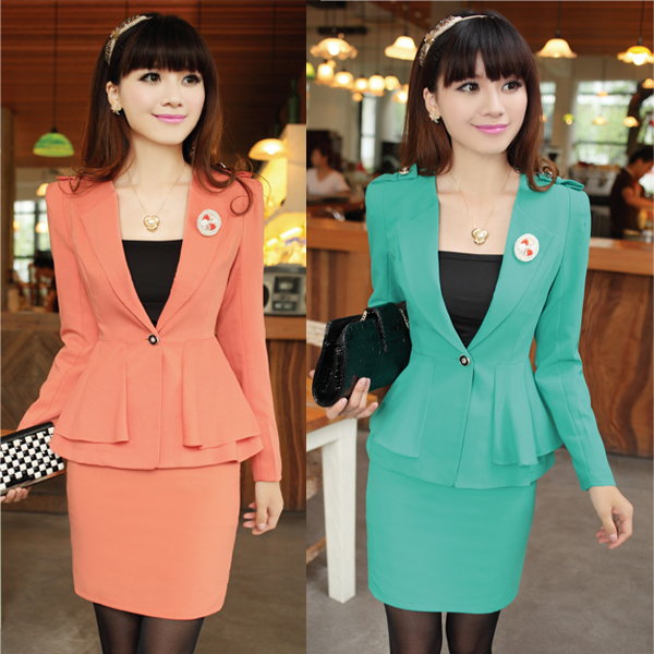 2013 work wear skirt fashion long-sleeve female suit ol set beauty 1268 work wear