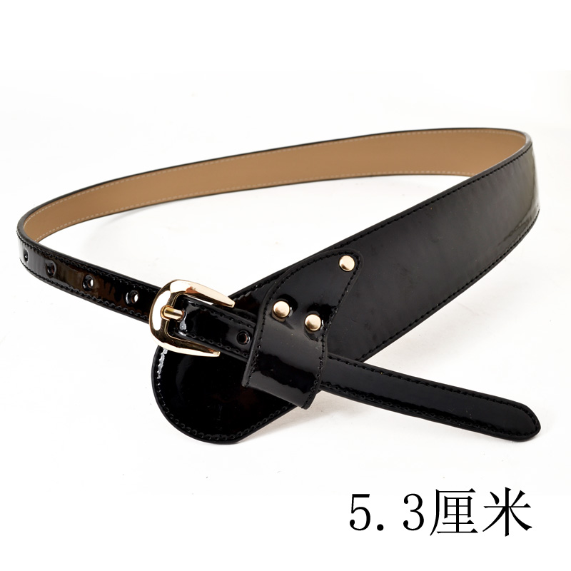 2013Free shipping  fashion japanned leather women's belt leather strap decoration all-match belt female wide belt