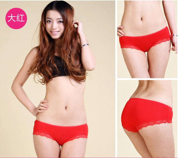 2013New Solid color cotton bamboo fiber lace, women's underwear, womens briefs,Panties,pould likei-es,pcontra-es