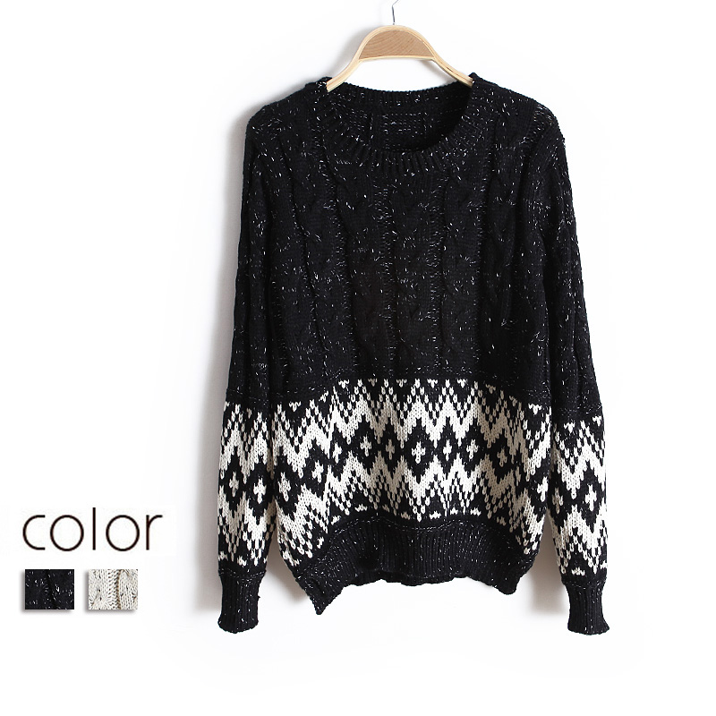 2013new women's dsmv o-neck loose twist pullover long-sleeve sweater wx1342