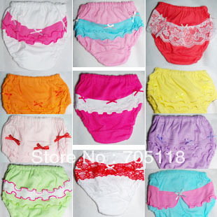 2013newest Laciness panties 100% cotton baby panty  bread pants girl underwear 2pcs/lot  free shipping