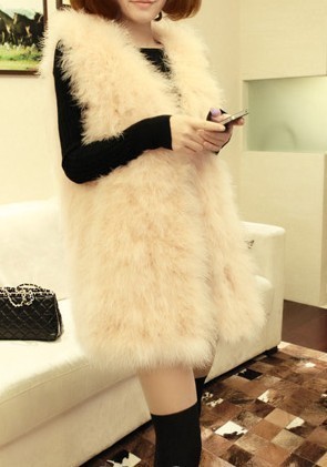 2013winter gentlewomen ostracods wool fur sleeveless fur vest medium-long top outerwear