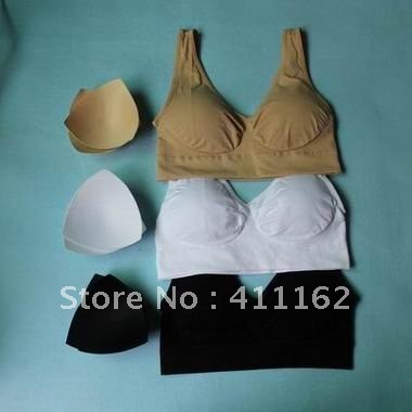 201pcs/lot=67 boxes (3pcs/box) DHL/UPS/Fedex FreeShipping Double Sides Genie Bra Sports Bra with removal cushions pads