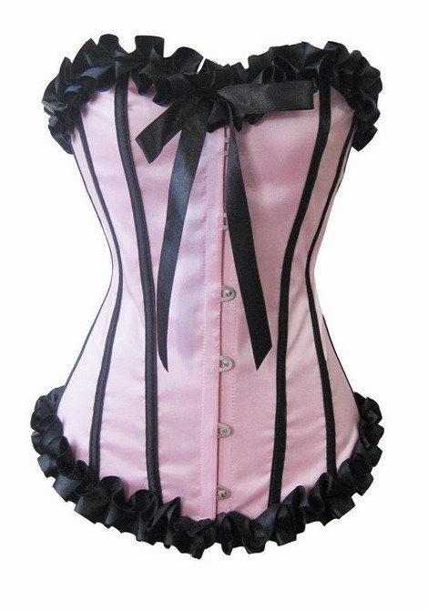 2035   5 colors Pink/white/red/green/blue  lace up boned corset top busiter bodyshaper lingerie S-2XL