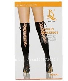 2043 Fashion Thigh-Highs Stockings Hosiery (Black) ONE SIZE