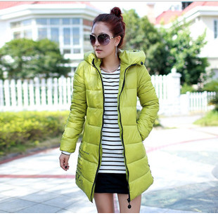 2046 2012 letter print slim long design down cotton-padded jacket