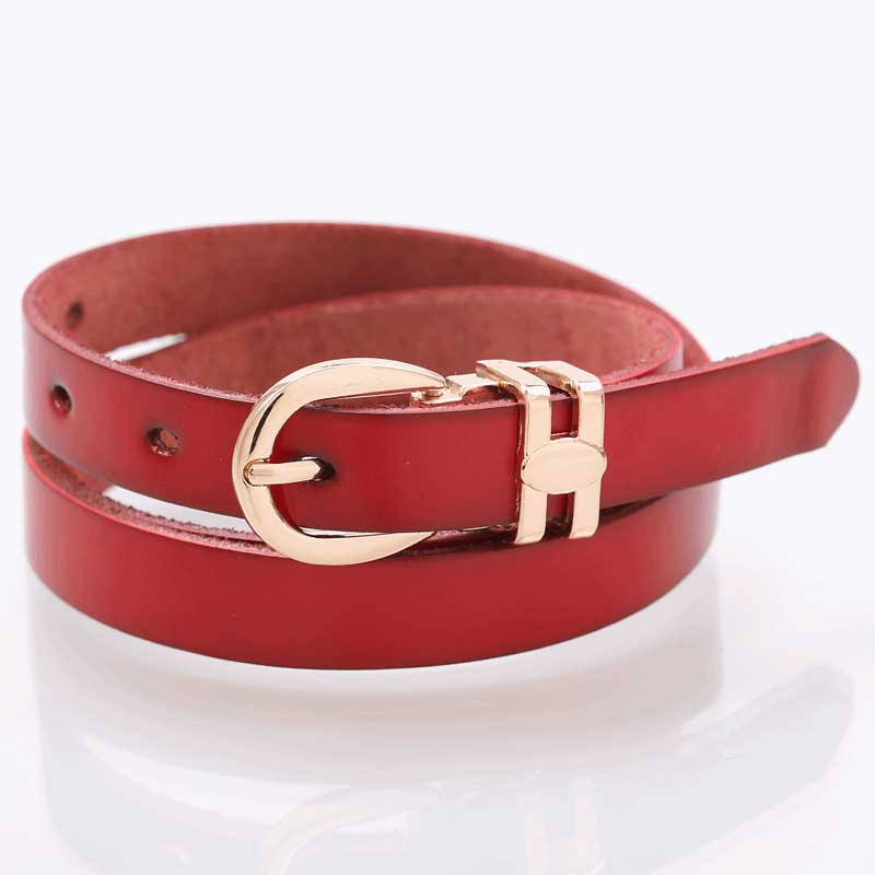 207 genuine leather candy color belt female thin belt strap brief fashion all-match