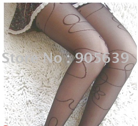 20pairs/lot  free shipping  best selling in summer daffodil flower logo silk panty hose women's hight stretchy silk stocking