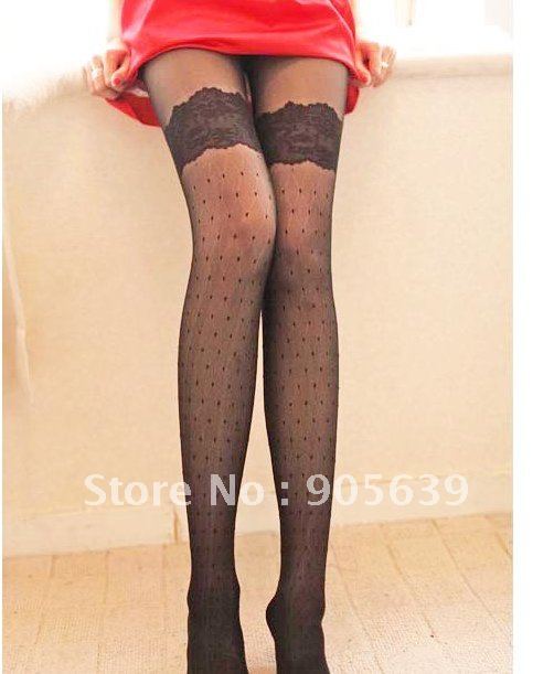 20pairs/lot  free shipping  best selling summer hose mesh logo lace skrit on leg silk stocking lady's fashion sexy pantyhose