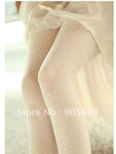 20pairs/lot  free shipping  white and black style panyt hose circle bead summer hose sexy silk stocking lady's silk  pantyhose