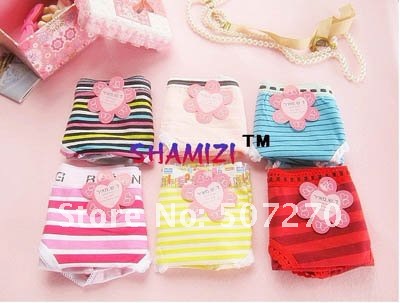 20pcs/lot ! Accept Mix Color Cotton & Candy color Striped Print Women Underwear, Lady Panties , Lovely Bikini& Sexy Briefs L1588