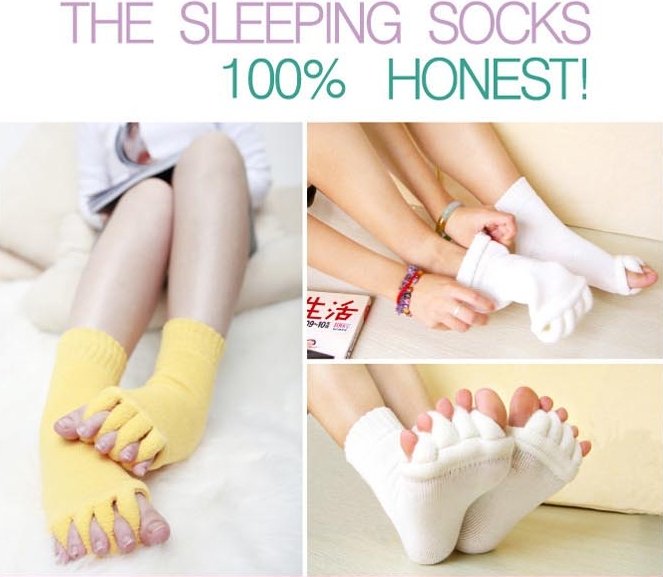 20pcs/lot free shipping Massage Five Toe Socks Sleeping Socks  Foot Alignment Treatment Socks Health Stockings