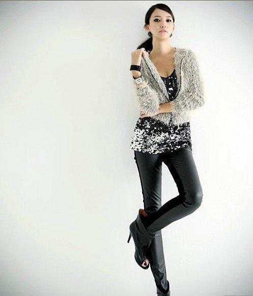 20piece/lots wholesale black leather+cotton leggings for women pants