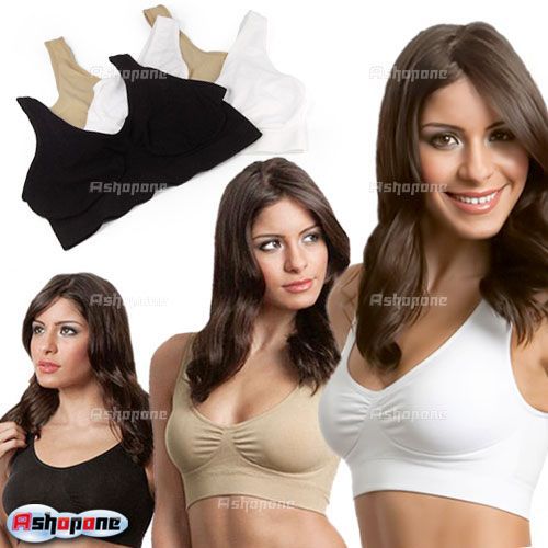 20xNew Cozy Seamless Sports Leisure Bra Support Vest White Black Nude Yoga Free Shipping