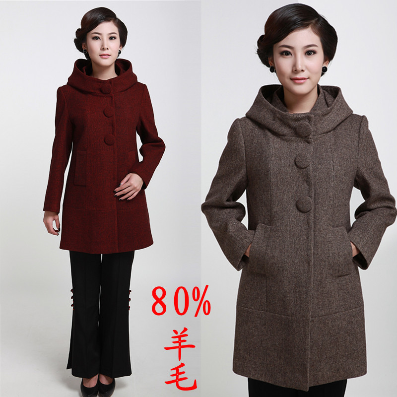 2112 autumn and winter loose plus size clothing long design woolen overcoat woolen outerwear trench hooded woolen outerwear