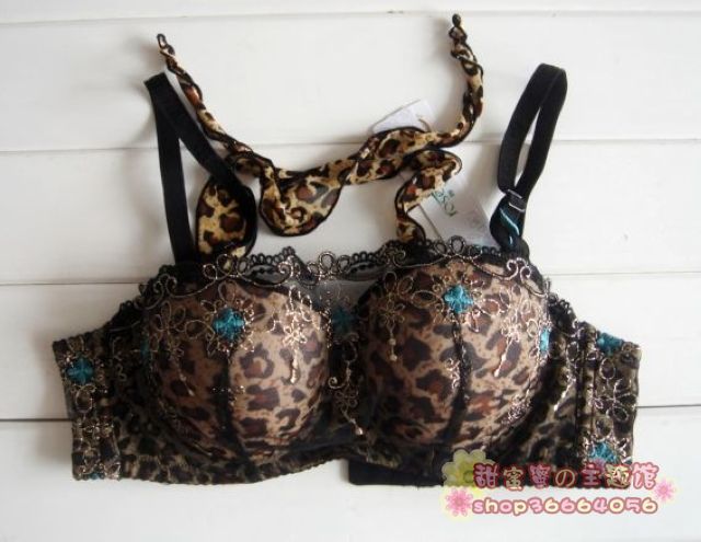 2203 thick disassembly halter-neck tube top design leopard print b bra