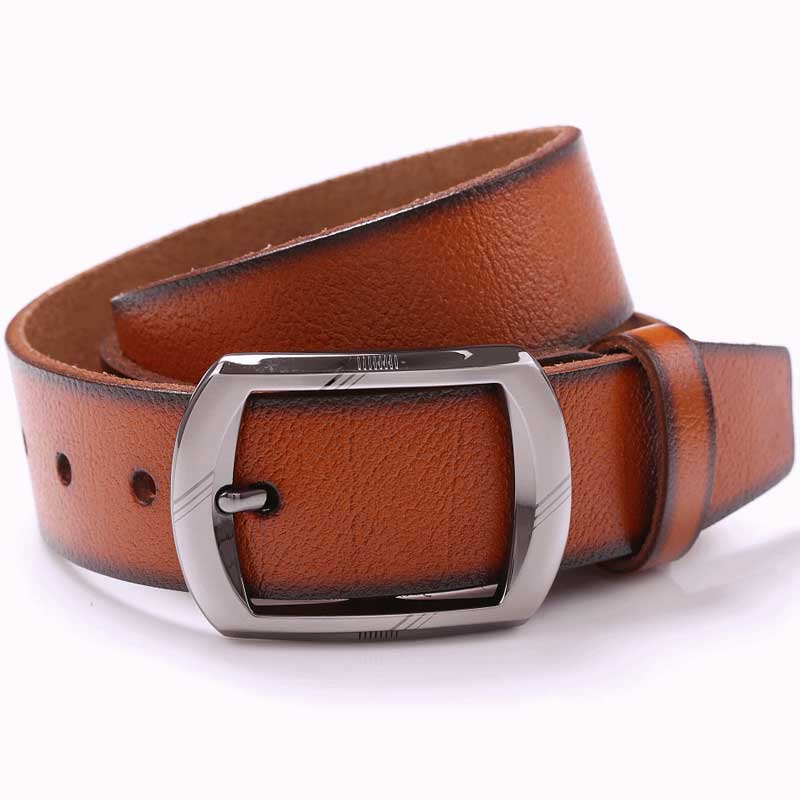 221 strap genuine leather cowhide women's belt male strap Women strap print alloy buckle quality