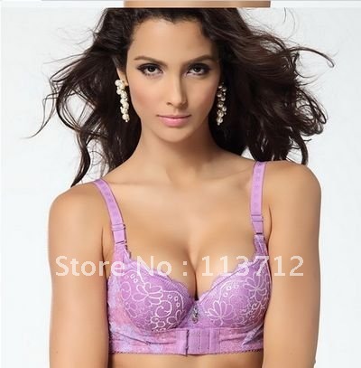 2319 push up,side tight adjustment flower lace bra with free shipping