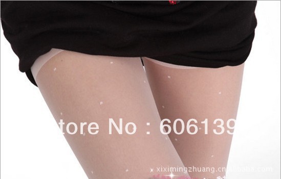 2359 The new fashion jacquard hosiery white dots 5pcs/lot Free Shipping