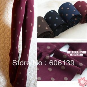 2435new sweetheart wave control Japan original single color polka dot  pantyhose  restoring ancient ways 10pcs/lot Free Shipping