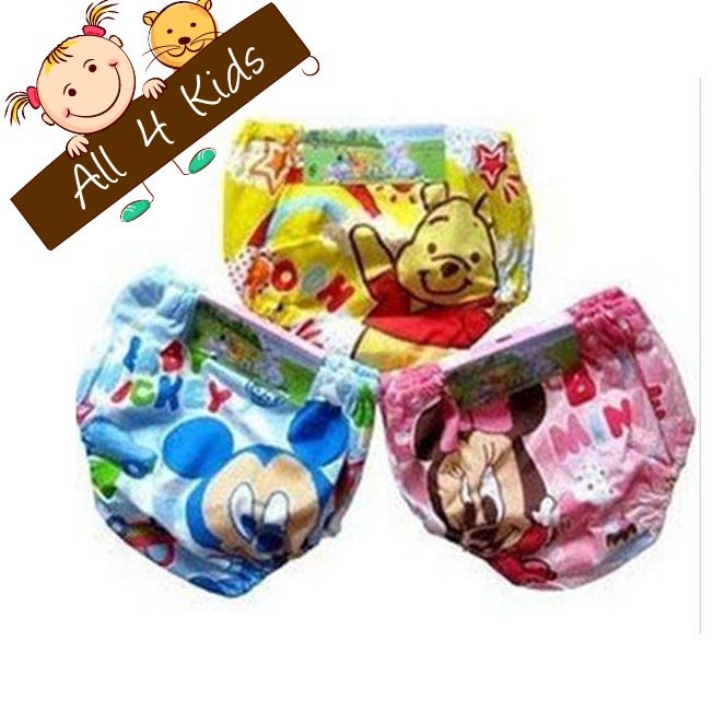 24pcs-100-140/3 styles Toddler girls&boys Cartoon Minnie/Mickey/Winnie Underwear Panties Diaper Nappy Cover Free shipping