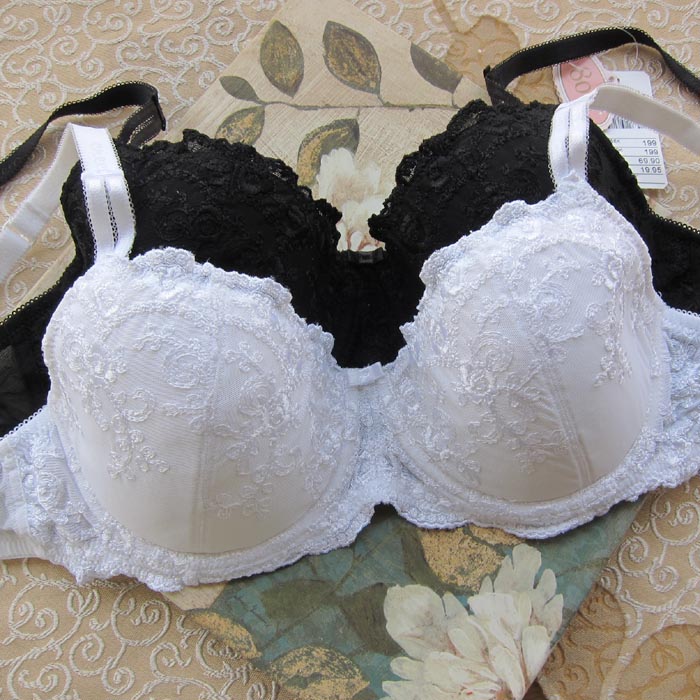 26b creem elegant black embroidered thin sponge bra 70d75bcd80bc85bc