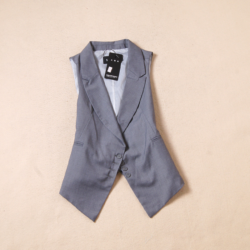 2821 spring and autumn suit vest solid color single breasted female all-match slim female vest