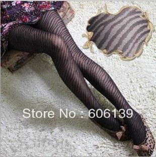 2851 Zebra restoring ancient ways Silk stockings tights, Sexy show thin jacquard hosiery 5pcs/lot Free Shipping