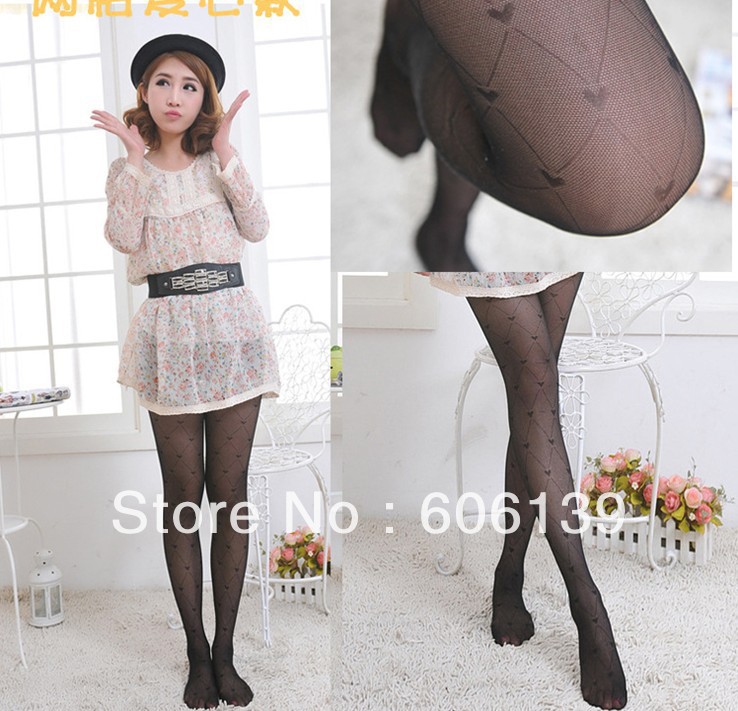 2857 Korea edition stockings 33 # mesh jacquard hosiery love tights 5pcs/lot Free Shipping