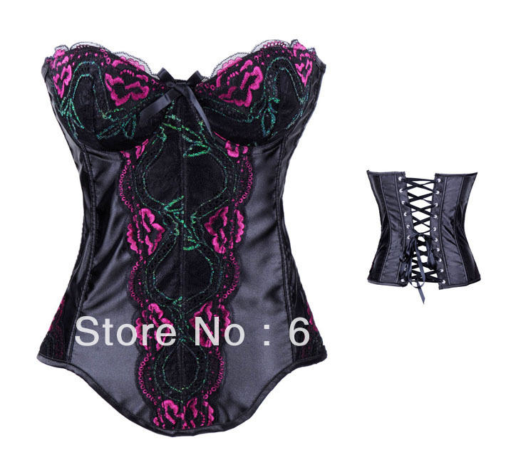 2895 Embroidered Brocade Style Women shaper sexy lingerie satin corset wholesale